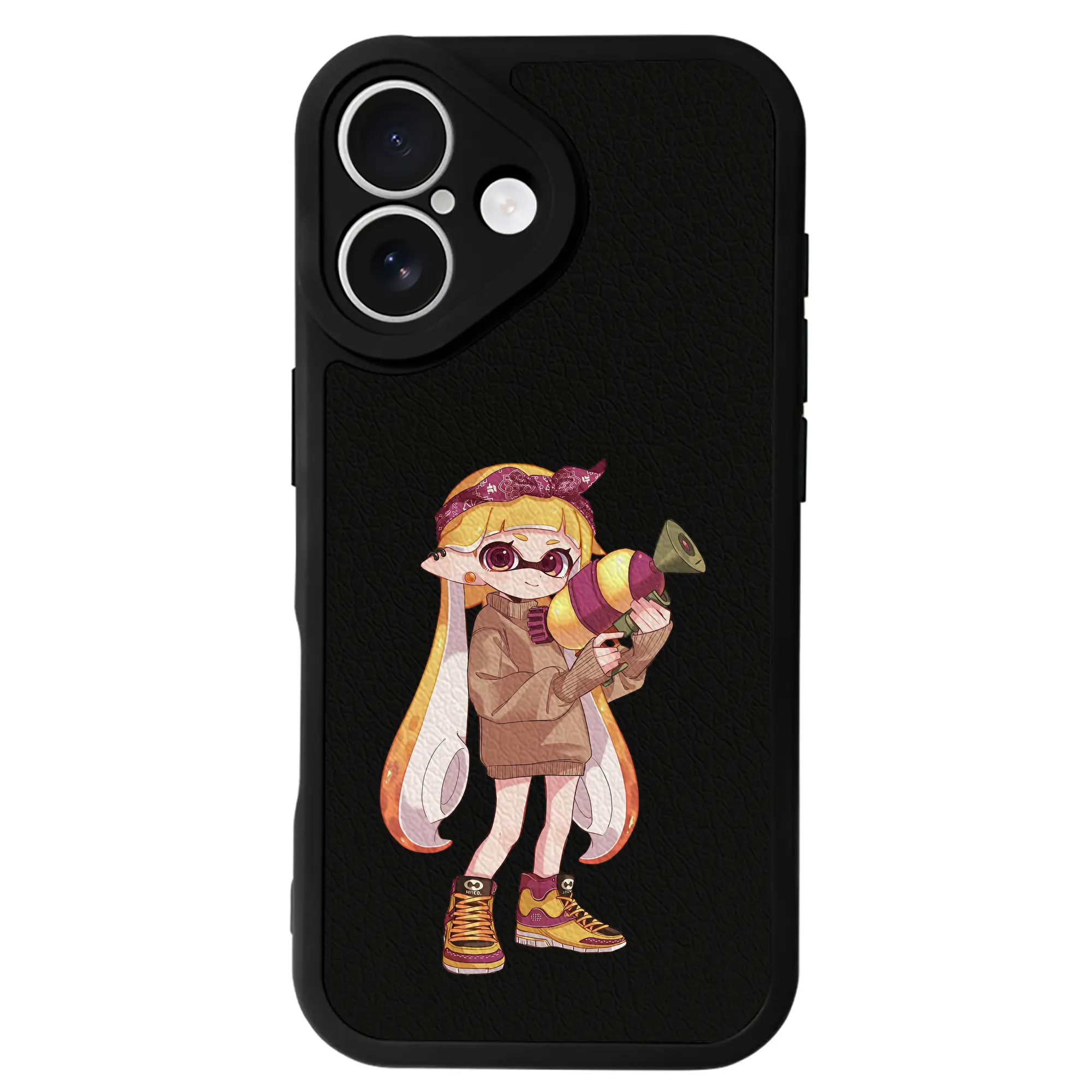 スプラトゥーン グッズ,インクリング - IPhone 16シリーズ対応 ・ シリコンスマホケース ・ レザー調 ・ 高精度フィット ・ 耐衝撃 ・ ワイヤレス充電対応 ・ 精密カット